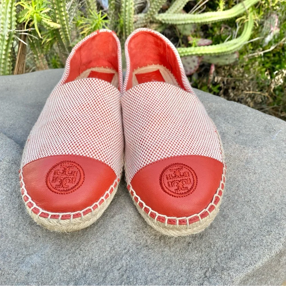 Tory Burch Red Espadrille Slip-Ons NWOB